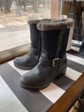 Overland black moto boots.